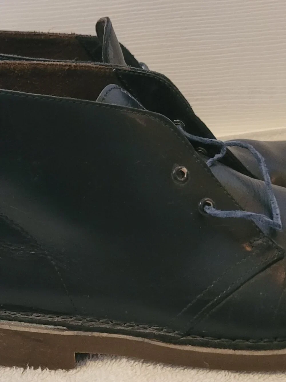 Clarks desert boots, blue